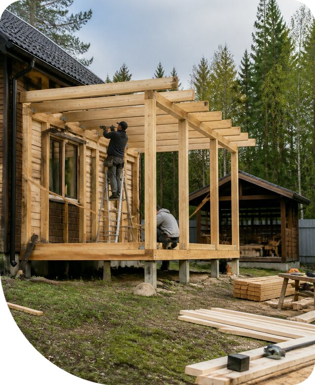 Строительство пристроек и построек на участке в Киселёвске